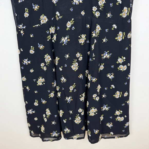 Reformation Maylin Black Daisy Floral Mini Dress Puff Sleeve 12 Cottagecore - Picture 13 of 15